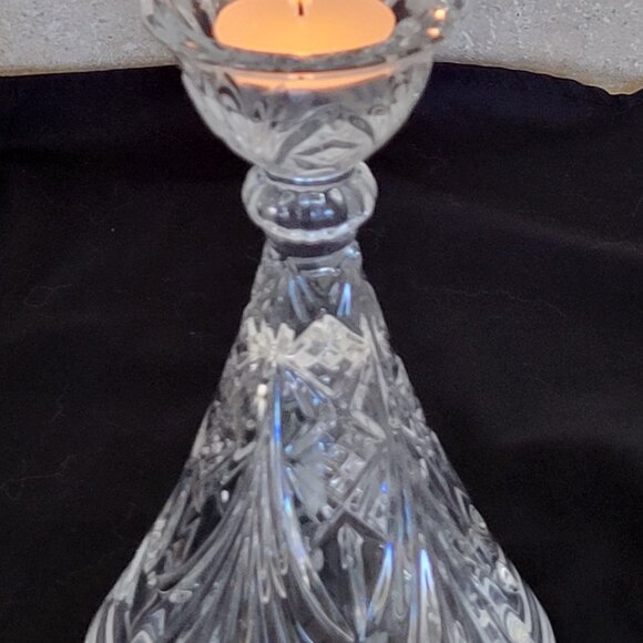 VINTAGE 24% LEAD CRYSTAL TEA LIGHT LAMP - Picture 10 of 14